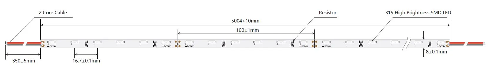 Synergy 21 LED Flex Strip 4020 - 60 NW DC24V 24W IP20 CRI>90 sideview – Bild 2