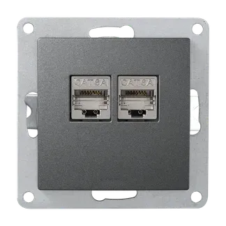 Netzwerk-Dose McPower “Flair“ CAT6A, UP, anthrazit, vollgeschirmt Netzwerk-Dose McPower “Flair“ CAT6A, UP, anthrazit, vollgeschirmt