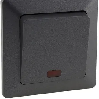 MILOS Kontroll-Schalter mit Lämpchen 250V~/ 10A, inkl. Rahmen, UP, Anthrazit MILOS Kontroll-Schalter mit Lämpchen 250V~/ 10A, inkl. Rahmen, UP, Anthrazit