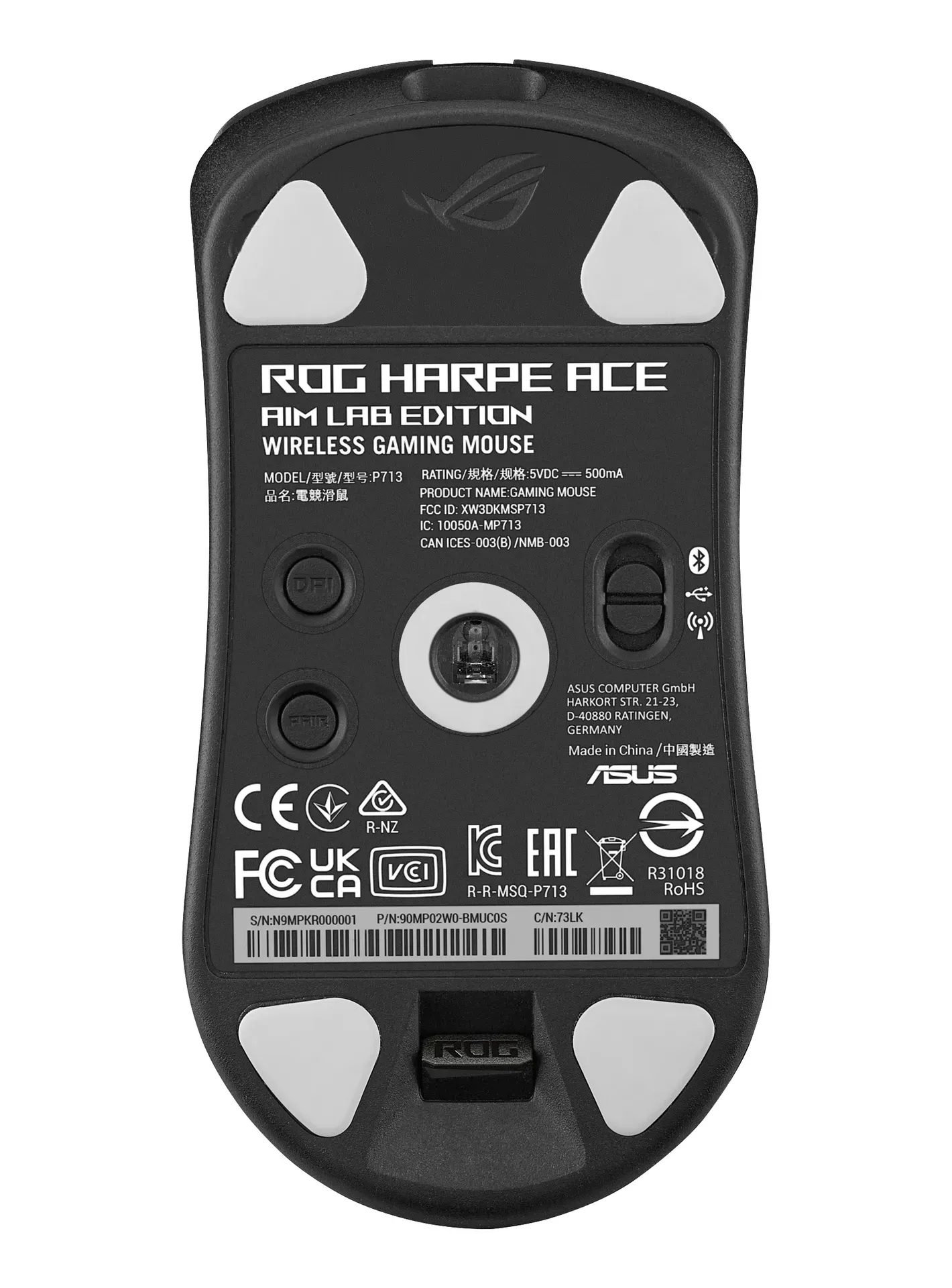ASUS ROG Harpe Ace Aim Lab Edition Maus Gaming Beidhändig RF Wireless + Bluetooth + USB Type-A Optisch 36000 DPI – Bild 2