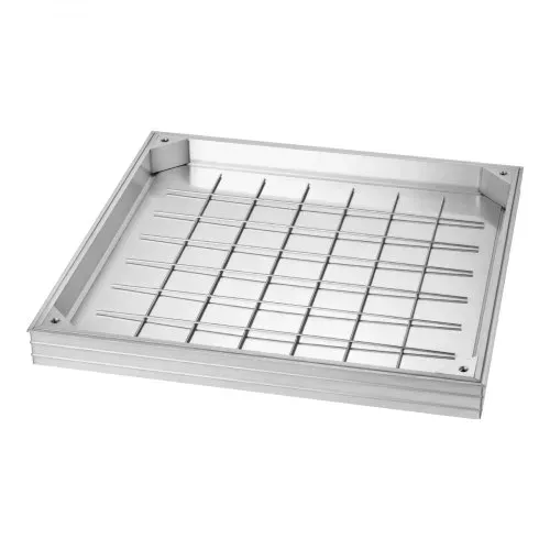 VEVOR Schachtabdeckung mit Rahmen 60 x 60 cm, Unsichtbarer Schachtdeckel Auspflasterbarer Klärgrubendeckel aus Aluminiumlegierung für Integrierten Abflusskanal auf Gehwegen in Gärten auf Terrasse – Bild 9
