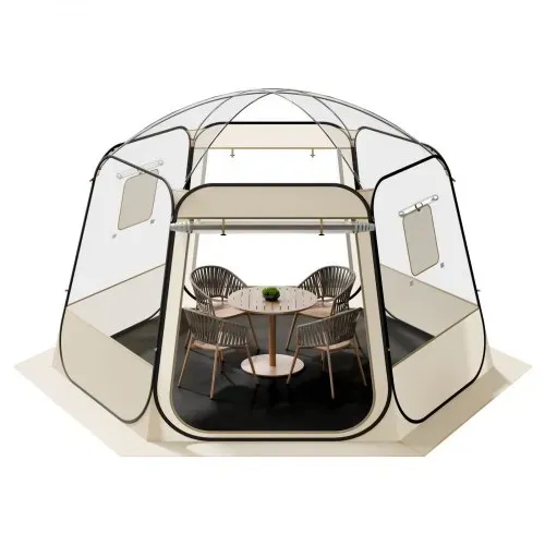 VEVOR Pop-up-Bubble-Zelt, 336x305x220 cm, transparentes Campingzelt, Garten-Kuppel-Iglu-Zelt mit Fenstern, 540°-Panoramablick, für 8–10 Personen, Terrasse, Hinterhof – Bild 10