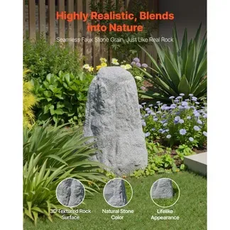 VEVOR Abdeckfelsen, Kunstabdeckung für Außenbereich, realistische Steinoptik, Gartenfelsen, Kunstfelsen aus Polyresin für Landschaftsgestaltung, Gartendekor, Trafohaus Grau, 385x345x590 mm VEVOR Abdeckfelsen, Kunstabdeckung für Außenbereich, realistische Steinoptik, Gartenfelsen, Kunstfelsen aus Polyresin für Landschaftsgestaltung, Gartendekor, Trafohaus Grau, 385x345x590 mm