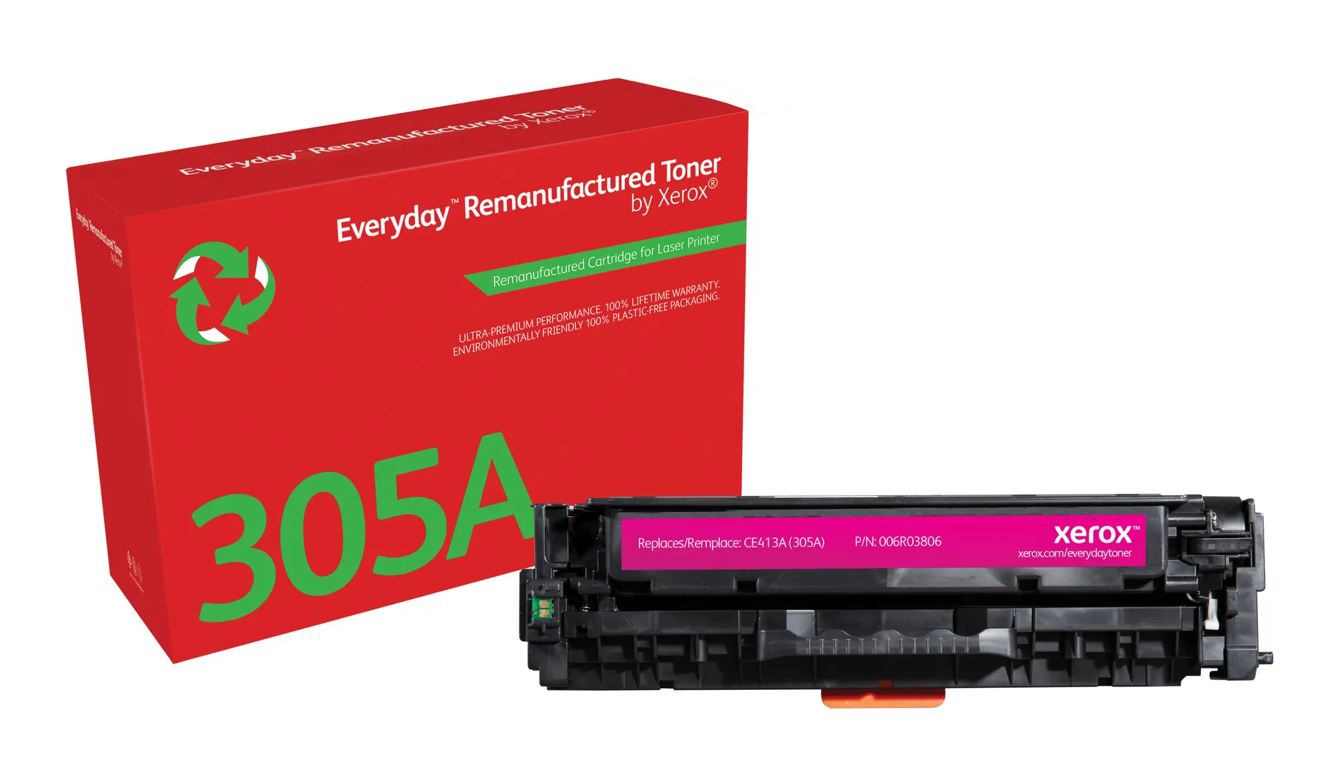 Everyday™ Magenta wiederaufbereiteter Toner von Xerox, kompatibel mit HP 305A (CE413A), Standardkapazität Everyday™ Magenta wiederaufbereiteter Toner von Xerox, kompatibel mit HP 305A (CE413A), Standardkapazität