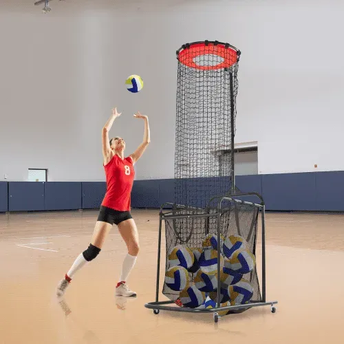 VEVOR Volleyball Trainingsnetz, winkel- und höhenverstellbarer Volleyballtrainer, tragbares Übungsnetz mit Wagen & Rädern & Tragetasche, professionelles Aufschlag & Schmettertraining – Bild 7