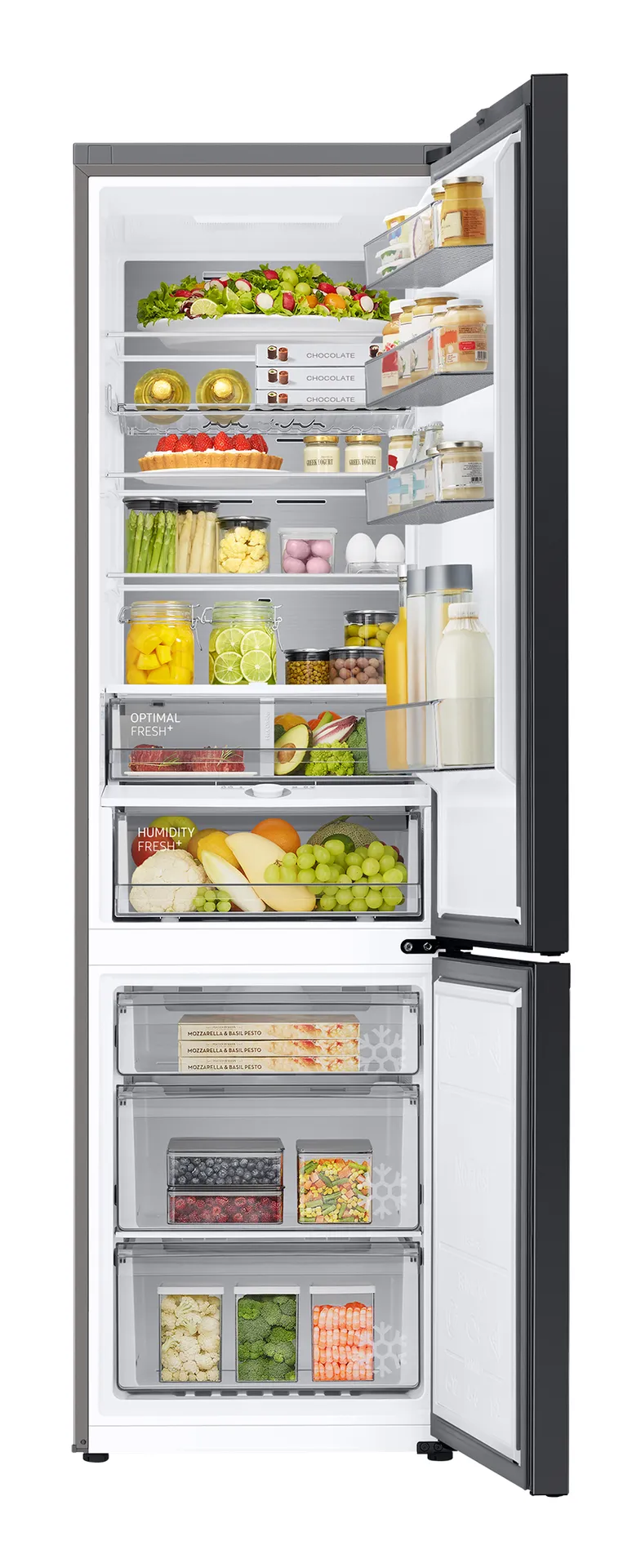 Samsung BESPOKE, Kühl-/Gefrierkombination, 203 cm, B*, 387 ℓ, Premium Black Steel – Bild 5