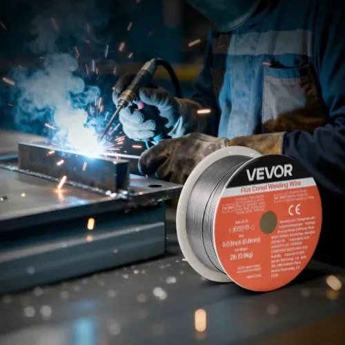 VEVOR Fülldraht 0,8 mm, MIG-Schweißdraht E308LFC-O, 0,9 kg Gasloser Edelstahl-Schweißdraht mit Geringer Spritzerbildung für Alle Schweißpositionen, Selbstschützend für Den Außeneinsatz, 1 Stk. – Bild 7