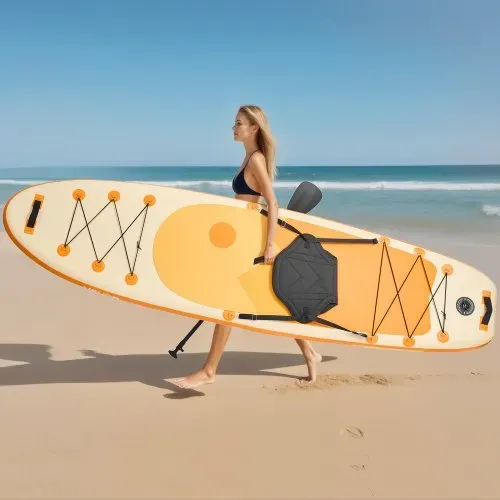 VEVOR aufblasbares Stand Up Paddle Board (323 x 83,8 x 15,2 cm) Paddleboard mit einem Sitz, Komplettset inkl. Pumpe Paddel Finne Rucksack, Knöchelleine Gurt, für Jugendliche und Erwachsene – Bild 7