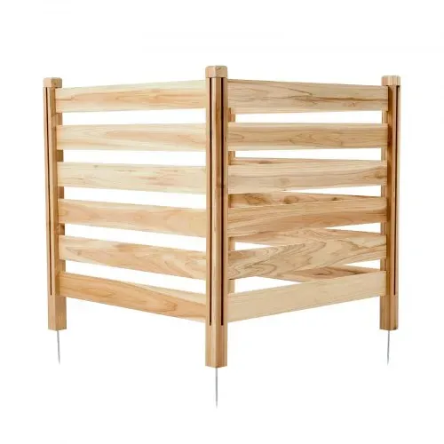 VEVOR Sichtschutzzaun aus Holz, 914x914 mm 3-Paneele-Lamellenzaun für Klimaanlagen, Umzäunung für Poolausrüstung mit Metallpfählen, Mülltonnenversteck für den Außenbereich als Gartendekoration – Bild 10
