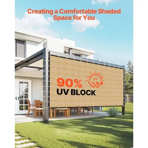 VEVOR 90 % Sonnenschutztuch Sichtschutz Schattenabdeckung (366 x 610 cm) für Pergola mit Edelstahlösen, Sonnensegeltuch mit 160 g/m² HDPE-Material, für Outdoor Terrasse Garten Hinterhof (Beige) VEVOR 90 % Sonnenschutztuch Sichtschutz Schattenabdeckung (366 x 610 cm) für Pergola mit Edelstahlösen, Sonnensegeltuch mit 160 g/m² HDPE-Material, für Outdoor Terrasse Garten Hinterhof (Beige)