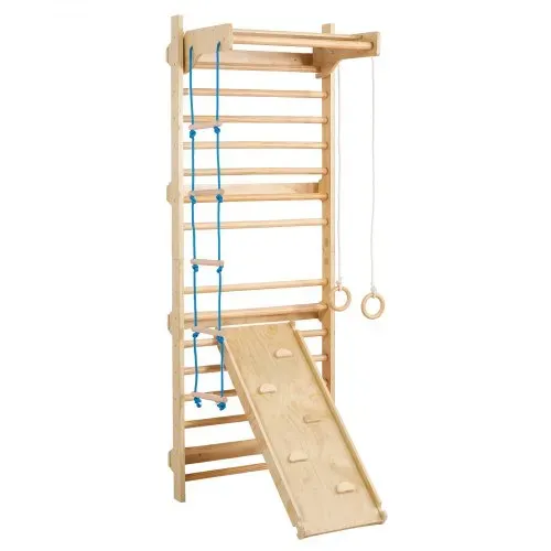 VEVOR Schwedische Leiterwand 15-stufiges Kletterspielzeug aus Holz für Indoor-Spielplätze, 100 kg Tragkraft, Schwedische Wandleiter für Kinder & Erwachsene, Sprossenwand Turnwand aus Kiefernholz – Bild 8