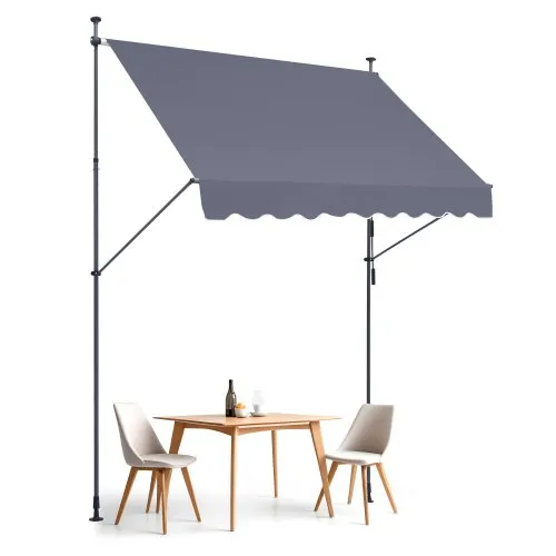 VEVOR Klemmmarkise 250 x 120 cm, Balkonmarkise mit Handkurbel, Sonnenmarkise, Terrassenüberdachung Sunsetter Deck, Höhenverstellbar von 218 bis 309 cm, Markise für Terrasse/Balkon/Garten, Grau VEVOR Klemmmarkise 250 x 120 cm, Balkonmarkise mit Handkurbel, Sonnenmarkise, Terrassenüberdachung Sunsetter Deck, Höhenverstellbar von 218 bis 309 cm, Markise für Terrasse/Balkon/Garten, Grau