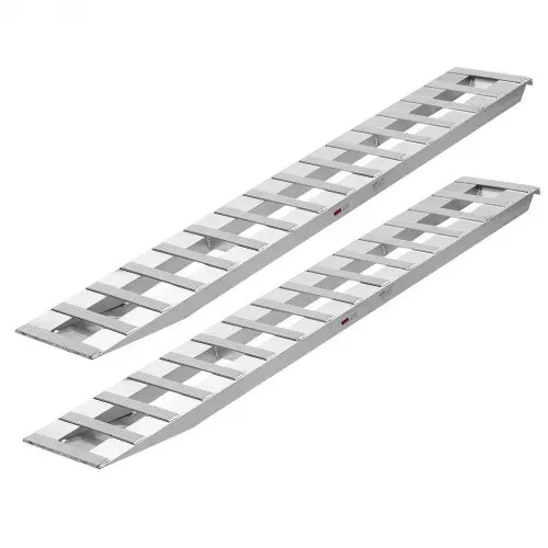 VEVOR Auffahrrampen Anhängerrampen 2 Stk. 240 x 38 cm Laderampen aus Aluminiumlegierung, 2721,6 kg Gesamtkapazität, für Karren Ackerschlepper Geländefahrzeuge Rasenmäher Motorräder Silber – Bild 9