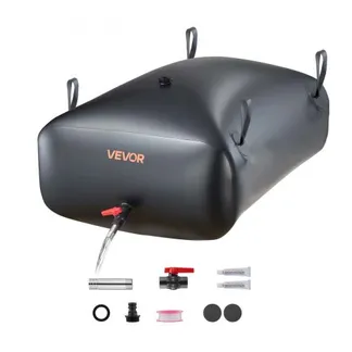 VEVOR Wasserspeicherblase, 330 L Wassersack mit Wasserhahn, Faltbarer & Tragbarer Wasserbeutel aus 1000D PVC, Wasserspeicher für Bewässerungssystem, Trockenheitsresistenz & Katastrophenfälle, Schwarz VEVOR Wasserspeicherblase, 330 L Wassersack mit Wasserhahn, Faltbarer & Tragbarer Wasserbeutel aus 1000D PVC, Wasserspeicher für Bewässerungssystem, Trockenheitsresistenz & Katastrophenfälle, Schwarz