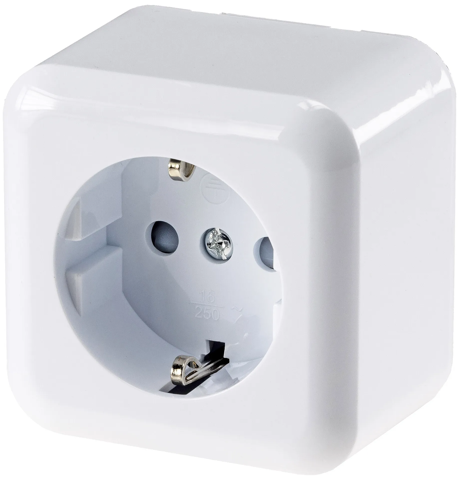FASKO Schutzkontakt-Steckdose, AP, Weiß 250V~/ 16A, Aufputz, Schraubanschluss FASKO Schutzkontakt-Steckdose, AP, Weiß 250V~/ 16A, Aufputz, Schraubanschluss