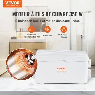 VEVOR Hebeanlage, 350 W, 6000 l/h Durchfluss, 7 m Förderhöhe, Abwasserpumpe mit 3 Wassereinlässen für Keller, Küche, Spüle, Dusche, Badewanne, Wäscheabwasserentsorgung, Aufspülmaschine VEVOR Hebeanlage, 350 W, 6000 l/h Durchfluss, 7 m Förderhöhe, Abwasserpumpe mit 3 Wassereinlässen für Keller, Küche, Spüle, Dusche, Badewanne, Wäscheabwasserentsorgung, Aufspülmaschine