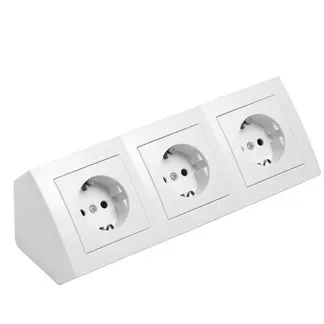 Steckdosenblock McPower “Flair“ 250V~/16A, Aufbau, weiß, 3-fach Schutzkontakt Steckdosenblock McPower “Flair“ 250V~/16A, Aufbau, weiß, 3-fach Schutzkontakt