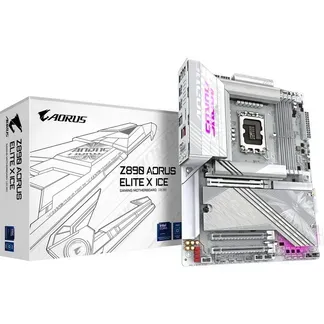 GIGABYTE Z890 AORUS ELITE X ICE Mainboard – Unterstützt Intel Core Ultra (Serie 2) CPUs, 16+1+2 Phasen VRM, bis zu 9500MHz DDR5 (OC), 1xPCIe 5.0 + 4xPCIe 4.0, Wi-Fi 7, 2.5GbE LAN, Thunderbolt 4 GIGABYTE Z890 AORUS ELITE X ICE Mainboard – Unterstützt Intel Core Ultra (Serie 2) CPUs, 16+1+2 Phasen VRM, bis zu 9500MHz DDR5 (OC), 1xPCIe 5.0 + 4xPCIe 4.0, Wi-Fi 7, 2.5GbE LAN, Thunderbolt 4