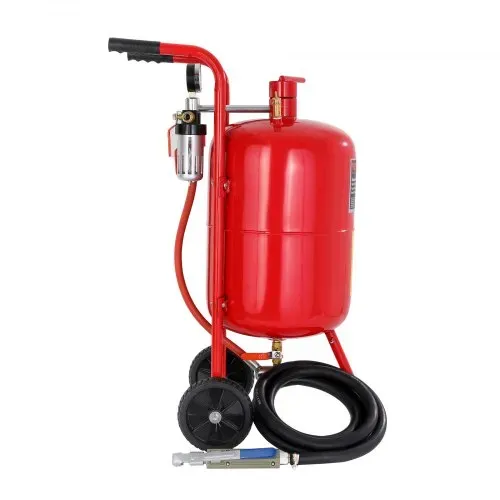 VEVOR 40L Sandstrahler Ausgestattet mit Düse Absperrventil Druckmesser Keramikdüse 2,5 m Schlauch Einfülltrichter Wasserfalle 6" Gummiräder Sandstrahler Tragbares Sandstrahlgerät – Bild 9