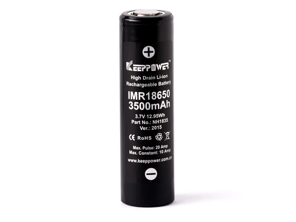 Batterie Akku wiederaufladbar 18650 3,6V - 3,7V 3500mAh Li-Ionen/Battery Akku zbh. Keeppower *2er Pack* IMR18650/Panasonic NCR18650GA *ALLTRAVEL – Bild 2