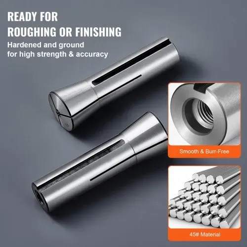 VEVOR 13-teiliger Präzisions-R8-Spannzangensatz, 1/8-7/8 Zoll (3,2-22,2 mm), Kohlenstoffstahl-Spannzangenfutter 30 μm TIR für Fräsmaschinen, Bohrmaschinen, Bohrmaschinen, Bearbeitungszentren – Bild 3