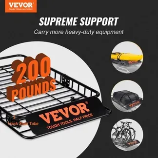 VEVOR Dachgepäckträger Korb Auto Dachkorb Universal 1630 x 990 x 152 mm, Dachgepäckträger Wanne 90 kg Tragfähigkeit Relingträger Fracht Gepäckablage Schwarz für Camping, Grillen, Autoreisen VEVOR Dachgepäckträger Korb Auto Dachkorb Universal 1630 x 990 x 152 mm, Dachgepäckträger Wanne 90 kg Tragfähigkeit Relingträger Fracht Gepäckablage Schwarz für Camping, Grillen, Autoreisen