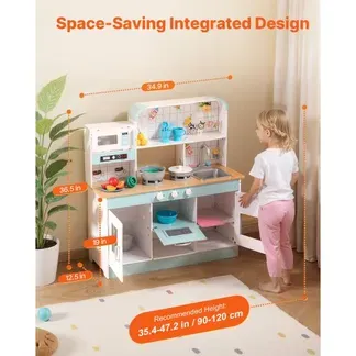 VEVOR Spielküche für Kinder, Holzspielzeug-Küchenset mit Lichtern und Geräuschen, Kleinkinderküche mit Eismaschine, Ofen, Spüle, Mikrowelle, Kühlschrank und Utensilien- und Obstzubehör für Kleinkinder im Alter von 3–8 Jahren, weiß VEVOR Spielküche für Kinder, Holzspielzeug-Küchenset mit Lichtern und Geräuschen, Kleinkinderküche mit Eismaschine, Ofen, Spüle, Mikrowelle, Kühlschrank und Utensilien- und Obstzubehör für Kleinkinder im Alter von 3–8 Jahren, weiß