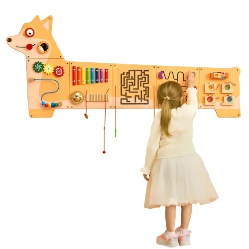 VEVOR Aktivitätswand Welpenmotiv, 12 Spiele, sensorisches Montessori-Wandspielzeug für Kinder von 3–12 Jahren, Montessori-Lernaktivitätszentrum, ideal für Spielzimmer, Kinderzimmer, Klassenzimmer VEVOR Aktivitätswand Welpenmotiv, 12 Spiele, sensorisches Montessori-Wandspielzeug für Kinder von 3–12 Jahren, Montessori-Lernaktivitätszentrum, ideal für Spielzimmer, Kinderzimmer, Klassenzimmer