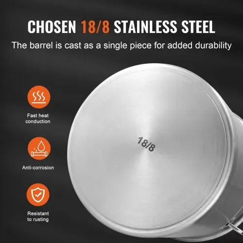 VEVOR Kochtopf 39,7 L Edelstahl, 350 x 410 mm Großvolumiger Suppentopf Komposit-Basis, als Spargeltopf Soßentopf Geeignet, Praktischer Küchentopf Große Zutaten, Induktionsherd Topf Induktionskochtopf – Bild 2