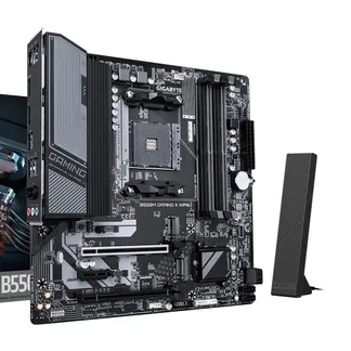 GIGABYTE B550M GAMING X WIFI6 Mainboard – AMD Ryzen 5000 Prozessoren, 5+3 Phasen VRM, bis zu 3200 MHz DDR4, 1x PCIe 4.0 + 1x PCIe 3.0 M.2, Wi-Fi 6, 1 GbE LAN, USB 3.2 Gen 1 GIGABYTE B550M GAMING X WIFI6 Mainboard – AMD Ryzen 5000 Prozessoren, 5+3 Phasen VRM, bis zu 3200 MHz DDR4, 1x PCIe 4.0 + 1x PCIe 3.0 M.2, Wi-Fi 6, 1 GbE LAN, USB 3.2 Gen 1
