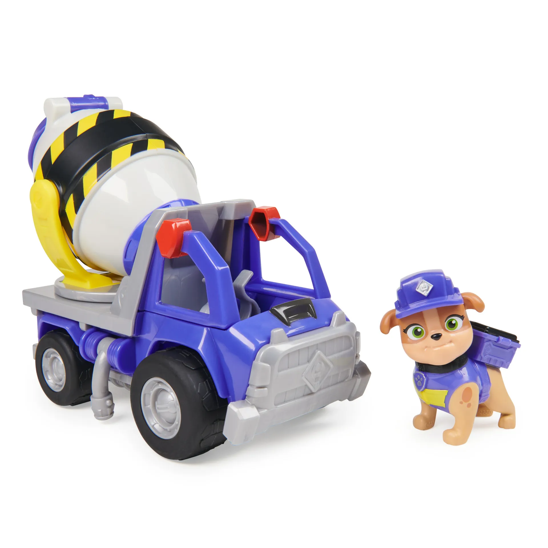 Rubble & Crew Rubble und Crew - Zementmischer-Baufahrzeug (Basis Fahrzeug) mit Mix-Figur, dreh- und kippbare Mischtrommel, authentisches Spielzeug aus TV-Serie, für Kinder ab 3 Jahren – Bild 2