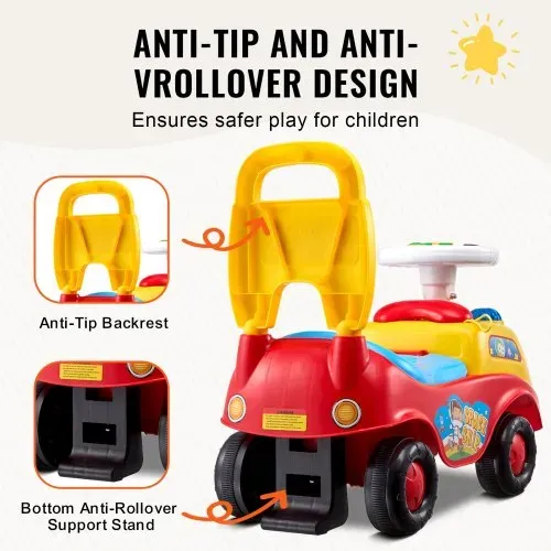 VEVOR Aufsitzauto für Kleinkinder, Alter 1–3, Ride Racer, Aufsitzspielzeug für Kleinkinder zum Sitzen und Stehen, klassisches Aufsitzauto für Kinder mit Musiklenkrad, Hupe und Stauraum unter dem Sitz, Aufsitzspielzeug für Jungen und Mädchen – Bild 5