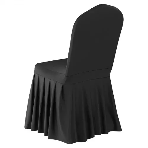 VEVOR 30 x Stuhlhussen Stuhlbezug mit flacher Vorderseite Stretch waschbarer & abnehmbarer Stuhlüberzug aus Polyester-Spandex für Hochzeitsfeiern, passend für Stühle (51 x 45 x 95 cm) Schwarz – Bild 10