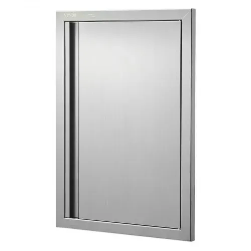 VEVOR Grillzugangstür, 432 x 610 mm, Einzelne Außenküchentür, Flächenbündig Montierte Edelstahltür, Vertikale Wandtür mit Versenkbarem Griff, für Grillinsel, Grillstation, Außenschrank – Bild 9