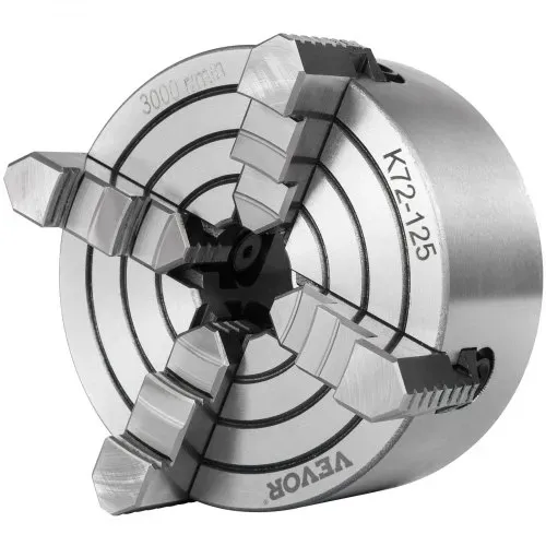 VEVOR K72-125 Drehfutter 5 Zoll 4-Backen, Drehfutter unabhängige umkehrbare Backe, Metalldrehfutter Drehmaschinenzubehör, für Drehmaschinen – Bild 9