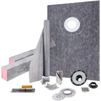 VEVOR Duschschwellen-Set, 96,5 x 152,4 cm, wasserdichte Duschschwellenauflage mit 10,2 cm PVC-Versatz-Klebeflansch, 10,2 cm Edelstahlgitter, 2 zuschneidbare Duschschwellen und Kelle, Duschwannen-Gefällestäbe, passend für Badewanne VEVOR Duschschwellen-Set, 96,5 x 152,4 cm, wasserdichte Duschschwellenauflage mit 10,2 cm PVC-Versatz-Klebeflansch, 10,2 cm Edelstahlgitter, 2 zuschneidbare Duschschwellen und Kelle, Duschwannen-Gefällestäbe, passend für Badewanne