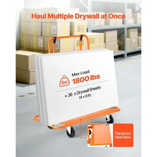 VEVOR Plattenwagen, 816 kg Tragkraft, Transportwagen mit 4 Lenkrollen, Paneelwagen, Plattenkarren mit Spanngurt, Transporthilfe für Sperrholz, Gipskarton, Glas, Orange, 1150x555x1180 mm VEVOR Plattenwagen, 816 kg Tragkraft, Transportwagen mit 4 Lenkrollen, Paneelwagen, Plattenkarren mit Spanngurt, Transporthilfe für Sperrholz, Gipskarton, Glas, Orange, 1150x555x1180 mm