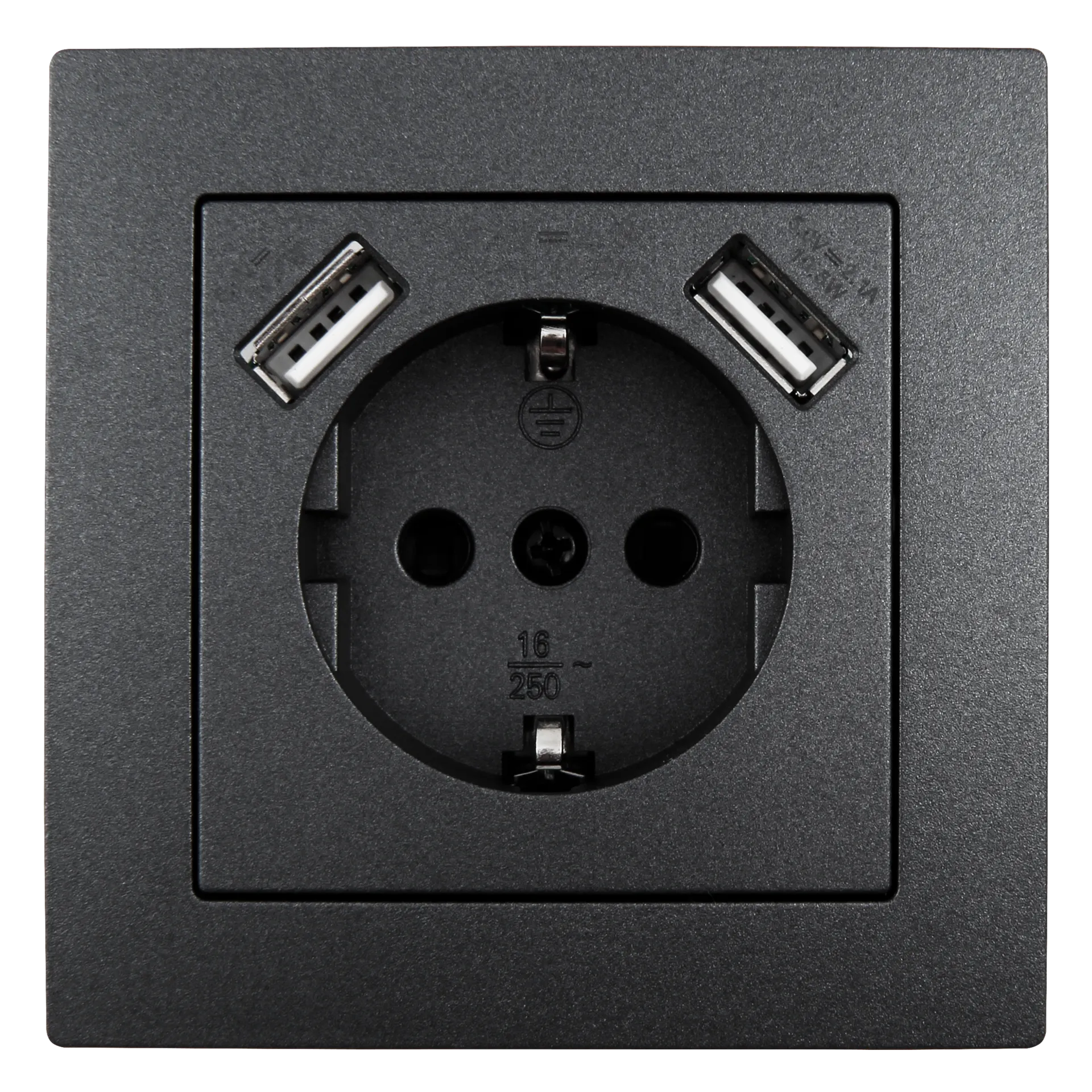 Schutzkontakt-Steckdose mit 2x USB McPower ''Flair'' 250V~/16A, 5V/2,1A, 12er-Pack – Bild 2