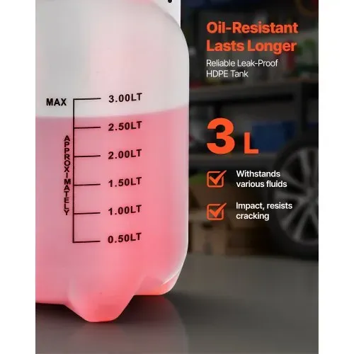VEVOR Getriebeölpumpe, 3 L, Ölfüller, Manuelle Getriebeöl-Transferpumpe mit Schlauch & HDPE-Tank, Pumpenwerkzeug mit PTFE-Band, Kfz-Ölbefüllsystem, Schaltgetriebeflüssigkeitsfüllgerät – Bild 5