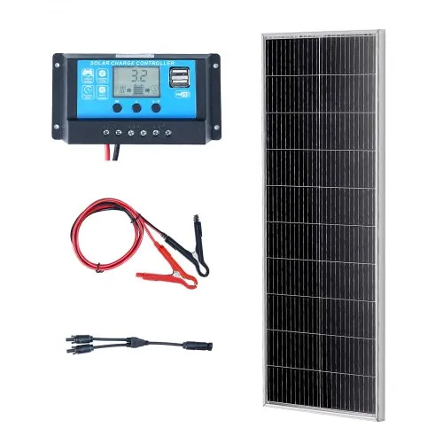 VEVOR 100W Solarpanel Kit 12V monokristallinen Solarmodul plus Laderegler 8,33A Solaranlage Umwandlungsrate von 23 % Kompatibel mit AGM-, GEL-, FLD-, LI-Batterien Ideal für Wohnmobile Yachten Zuhause VEVOR 100W Solarpanel Kit 12V monokristallinen Solarmodul plus Laderegler 8,33A Solaranlage Umwandlungsrate von 23 % Kompatibel mit AGM-, GEL-, FLD-, LI-Batterien Ideal für Wohnmobile Yachten Zuhause