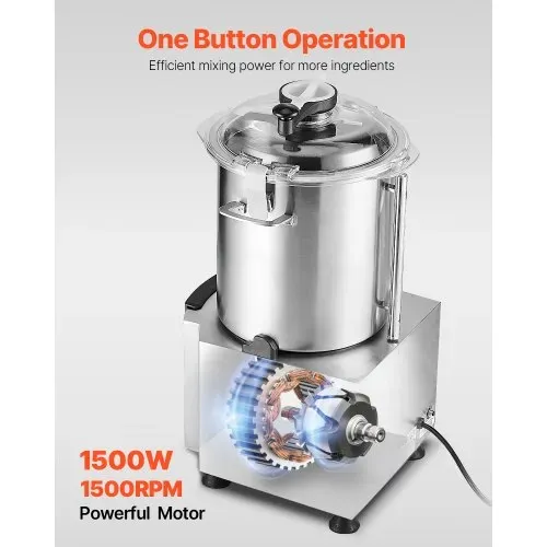 VEVOR Küchenmaschine Gemüsezerkleinerer 18 L Küchenmaschine aus lebensmittelechtem Edelstahl mit S-förmiger Klinge und Schaber, multifunktional zum Zerkleinern von Gemüse Obst Getreide Nüssen – Bild 3