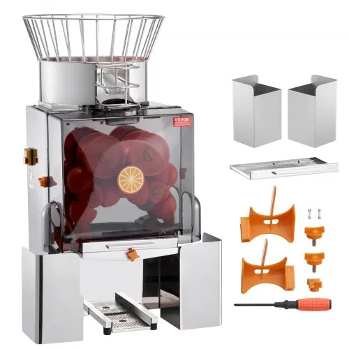 VEVOR Kommerzielle Orangenpresse Automatischer 120-W-Entsafter, Edelstahl-Orangenpresse für 25 Orangen pro Minute, mit PC-Abdeckung 46 x 52 x 90 cm Gewerbliche Zitruspresse Saftpresse Elektrisch VEVOR Kommerzielle Orangenpresse Automatischer 120-W-Entsafter, Edelstahl-Orangenpresse für 25 Orangen pro Minute, mit PC-Abdeckung 46 x 52 x 90 cm Gewerbliche Zitruspresse Saftpresse Elektrisch