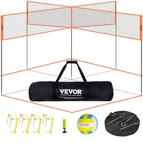 VEVOR Volleyballnetz Höhenverstellbares Volleyballnetz Set, 4,3 x 2,2 m Tragbarer Beachvolleyball-Netz, Orange Volleyballnetz Faltbare Volleyballnetz mit Volleyball & Tragetasche, für Garten, Strand VEVOR Volleyballnetz Höhenverstellbares Volleyballnetz Set, 4,3 x 2,2 m Tragbarer Beachvolleyball-Netz, Orange Volleyballnetz Faltbare Volleyballnetz mit Volleyball & Tragetasche, für Garten, Strand