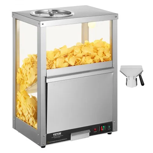 VEVOR Kommerzieller Nacho-Chip-Wärmer, 80 l Chip-Wärmer-Maschine mit Heizsockel und Wärmelicht, Nacho-Maschine mit Ablenkbrett, Edelstahl, für Nacho-Chips, Popcorn, Kartoffelchips, Erdnüsse VEVOR Kommerzieller Nacho-Chip-Wärmer, 80 l Chip-Wärmer-Maschine mit Heizsockel und Wärmelicht, Nacho-Maschine mit Ablenkbrett, Edelstahl, für Nacho-Chips, Popcorn, Kartoffelchips, Erdnüsse