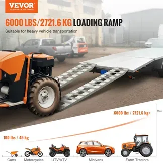 VEVOR Auffahrrampe, Verladerampe, Autorampe 2721,6 kg, breite Verladeschiene, Auto Laderampe 183 x 38 cm, 2 Stk. Rampen, für Motorrad, Anhänger, ATV, UTV, Gartentraktor, Rasenmäher, Dirtbike usw. VEVOR Auffahrrampe, Verladerampe, Autorampe 2721,6 kg, breite Verladeschiene, Auto Laderampe 183 x 38 cm, 2 Stk. Rampen, für Motorrad, Anhänger, ATV, UTV, Gartentraktor, Rasenmäher, Dirtbike usw.