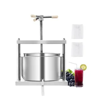 VEVOR Obstweinpresse Entsafter Obstmühle (12 L) mit 2 Edelstahlfässer, manueller Entsafter Apfelweinpresse Apfelpresse Traubenpresse Olivenölpresse Saftpresse mit dreieckigem Griff für die Küche VEVOR Obstweinpresse Entsafter Obstmühle (12 L) mit 2 Edelstahlfässer, manueller Entsafter Apfelweinpresse Apfelpresse Traubenpresse Olivenölpresse Saftpresse mit dreieckigem Griff für die Küche