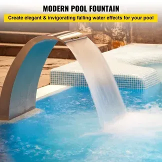 VEVOR Schwalldusche Pool 30 x 60 x 45 cm Schwallbrause, Grau Pool Wasserschwall, Edelstahl Schwimmbad Poolfontäne, Gartenteich Dekoration Brunnen, Konstanter Wasserfluss, Gebogenes Design VEVOR Schwalldusche Pool 30 x 60 x 45 cm Schwallbrause, Grau Pool Wasserschwall, Edelstahl Schwimmbad Poolfontäne, Gartenteich Dekoration Brunnen, Konstanter Wasserfluss, Gebogenes Design