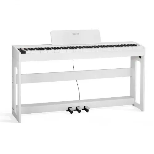 VEVOR Gewichtetes Digitalpiano, 88 Tasten vollgewichtet, E-Piano-Tastatur mit Möbelständer, Netzadapter, Dreifachpedal, Aufnahmefunktion, 280 Töne, Kabellose Verbindung, für Anfänger, Weiß – Bild 9