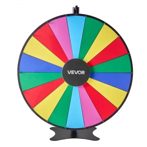 VEVOR Glücksrad Drehrad (914 mm) 18 Slots Glücksrad mit Ständer, höhenverstellbar, Lotteriespiele Gewinn-Roulette mit Tafelschwamm & 2 Markern, 6 Farben, ideal für Party Kneipe Messe – Bild 9