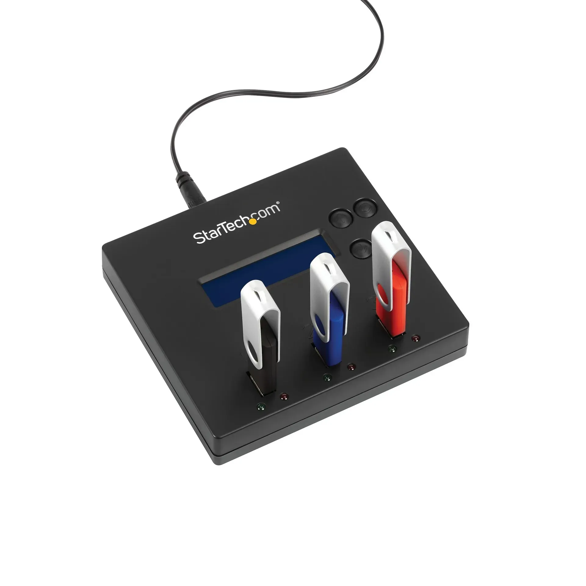 StarTech.com 1:2 USB Stick Klonstation und Löscher, Kopierer für mehrere USB Laufwerke, System and File und Sector-by-Sector Kopieren, 1,5 GB/min, 3-Pass Löschen, LCD Display – Bild 4